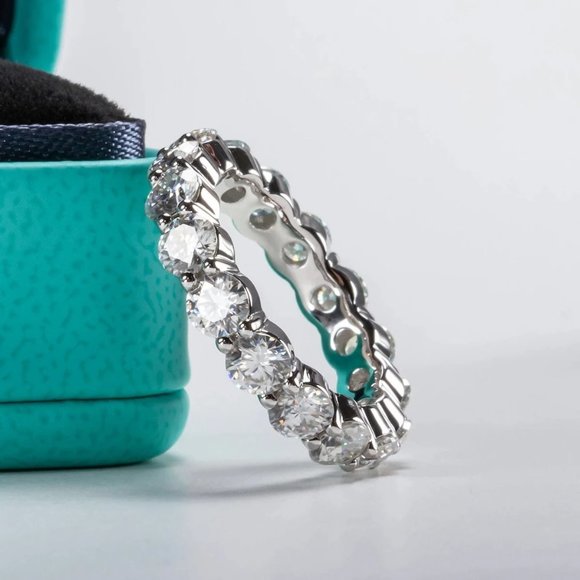 Certified 4~5ct. t.w. Moissanite Diamond Full Eternity Band Ring NEW - Picture 8 of 15